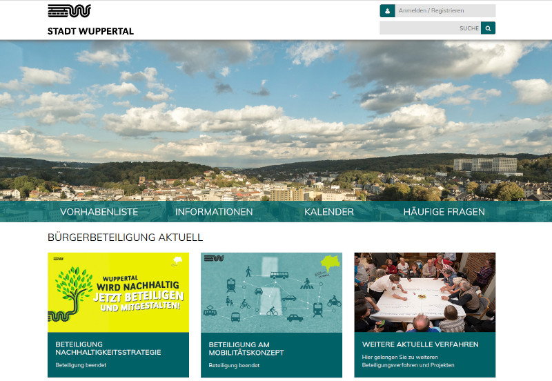 Screenshot der Startseite der Beteiligungsplattform talbeteiligung.de